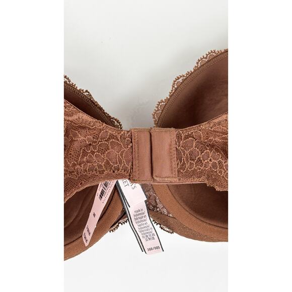 Victorias Secret Smooth Lace Lightly Lined Classic Demi Bra Womens 38B New Brown - Picture 5 of 9